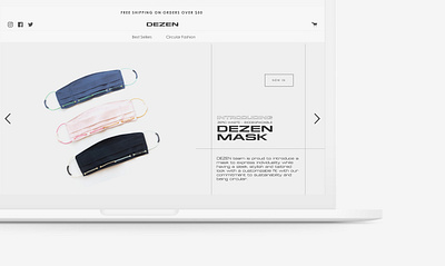 Web Design for DEZEN fashion homepage mask minimalist product branding product design webdesign