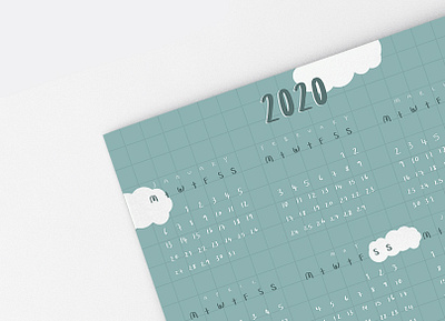 2020 Calendar calendar calendar design cute design hand drawn illustration poster type art typeface typography