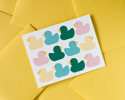 Rubber Duckie Greeting Card greeting card illustration pattern stationery