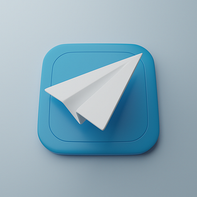 Telegram | Big Sur App Icon 3d 3d icon bigsur blender c4d clean design icons minimal