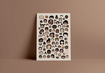 Faces Poster art characters cute design faces hand drawn heads illustration illustrator poster