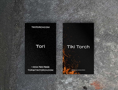 Tiki Torch Business Card ashes black branding design brands business card business card design business cards dark design fire flame logodesign red and black stationary stationary logodesing