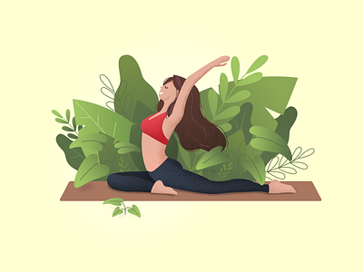 Harmony girl happiness harmony illustration kapotasana noise plants smile sport yoga