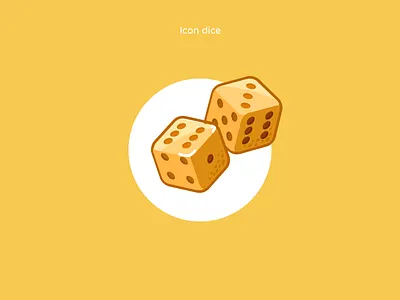Icon dice bones casino color cube cute design dice excitement figmadesign focus game icon icon design iconography ma style yellow