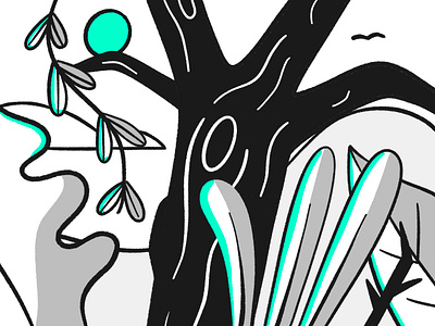 Plants black cloud dribbble exotic forest grow hills jungle leaf outdoors overgrown plant plants shot sketch tree white