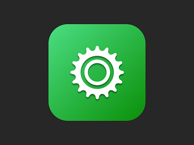 Sprocket Android Icon 2022 ab android app aso bicycle bike cassette cog conversion data experiment freewheel gear glyph green icon pictograph sprocket symbol testing