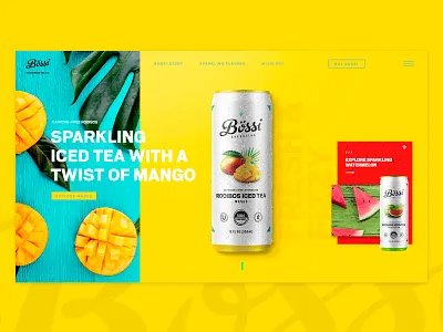 Bossi Sparkling beverage can design product ux web