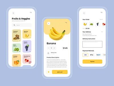 Mobile E-Commerce (Grocery) adobe illustrator adobexd e commerce e commerce design graphic design illustration minimalist mobile ui ux design