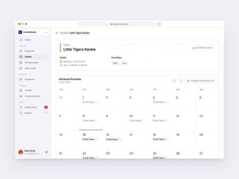 Event Calendar 📆 app calendar clean dashboard dates event month ui ux web week