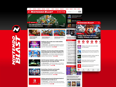 Nintendo Blast - Gaming Website UI/UX & Visual Identity branding games gaming graphic design interaction design logo mobile ui nintendo super mario ui design ux design videogames visual identity web design web ui