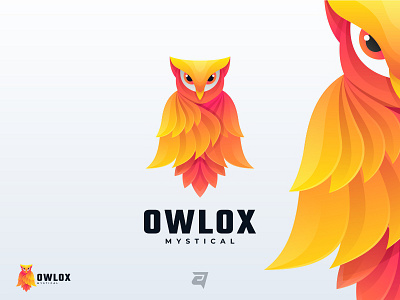 Project Colorful Logo Design for OWLOX MYSTICAL animal colorful creative design gradient illustration logo modern owl simple vector