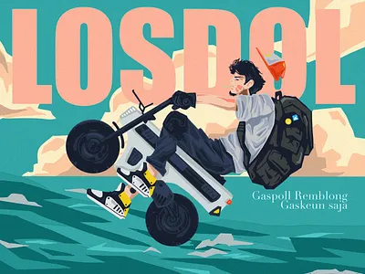 Kuy Gaskeun bike courier design editorial explore homepage illustration intro procreate service ui website