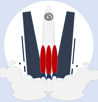 Rocket animation design illustration vector