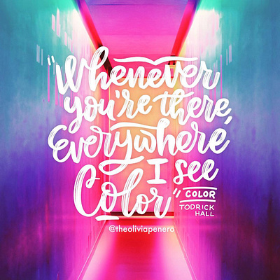 "Color" cursive digital hand lettering hand made type lettered lyrics lettering letters lyrics procreate type typography