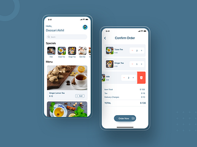 Chai Delivery App app app design booking app checkout delivery app design food app minimal ordering payment ui