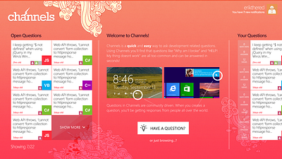 Channels Chat/Questionnaire - Part 2 metro ui stack overflow windows 8