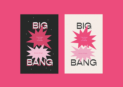 Big Bang bold book book cover branding bright cosmic expansion cosmology cover art cover artwork cover design explosion flat illustration layout physics pink stars theory universe vector