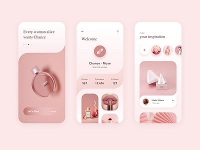 Scent of women app branding design flat ui