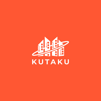 Logo Kutaku app branding design flat icon lettering logo minimal typography website