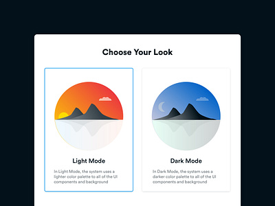 Exploration - Theme Switcher clean dark mode flat illustration light mode minimalist simple theme ui ui style ui theme user experience user interface ux