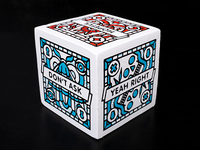 Magic Cube 3d art cube fortune halftone illustration magic moth pop art sculpture skull tattoo