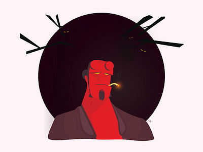 Hellboy Illustration drawing graphic art illustration