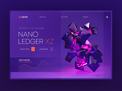 Nano Ledger Redesign 3d blender crypto purple logo web app