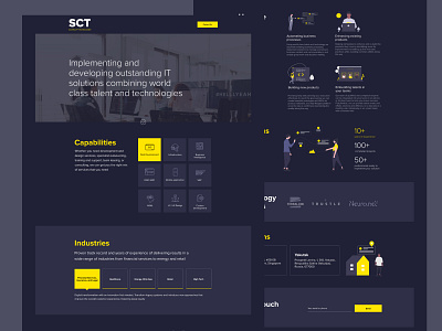 SCT silvercliff technologies clean dark development illustraion it technology yellow