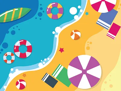 Summer Beach 2020 art beach colorfull design flat graphic holiday illustration imagination simple summer vector
