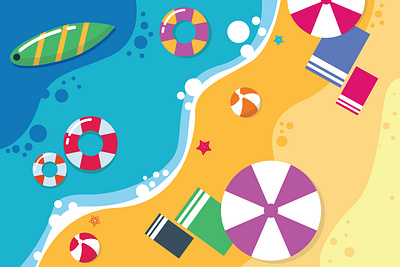 Summer Beach 2020 art beach colorfull design flat graphic holiday illustration imagination simple summer vector