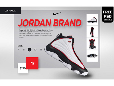 Jordan Air XIII (13) Retro Banner banner branding bulls free freebie jordan jordans logo nba nike nike shoes photoshop shoes slider