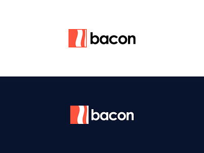 Bacon P2P america app icon bacon branding clean food logo mobile app red white and blue simple square wave