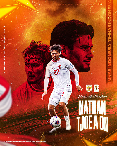 Indonesia National Team Soccer Player Poster Design digitalimage flyer football graphic design indonesia pamflet poster postersport sport sport design