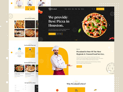 Pizza Delivery Landing Page burger cake coffee shop delivery app food delivery food delivery service food ui landing page minimal ui pizza pizza delivery pizza shop restaurant uiuxdesign web design web ui website website design