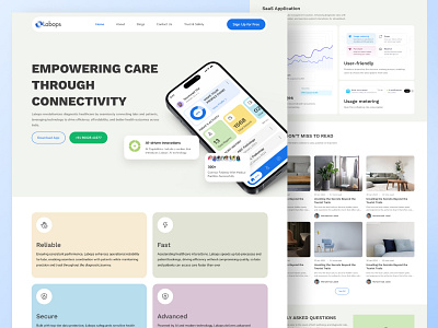 Labops - Medical & Healthcare App Landing Page Website app landing page appointment doctor doctor website fintech fintech app healthcare jabel landing page medical medical booking app medical care medical landing page mobile app online doctor booking patient app saas saas landing page saas website website