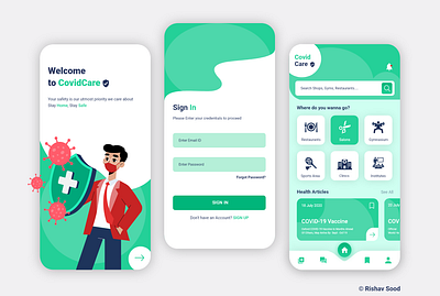 Covid-19 App Concept abstract adobe xd app design branding clean colors concept covid19 creativity design logo santitization socialcare socialdistancing stayhome staysafe typography ui uiuxdesign ux