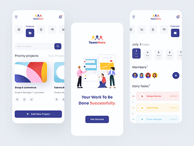 TeamMate Mobile App afterglow app clean collaboration illustration managment minimal mobile mobile app tasks team teamwork timeline ui