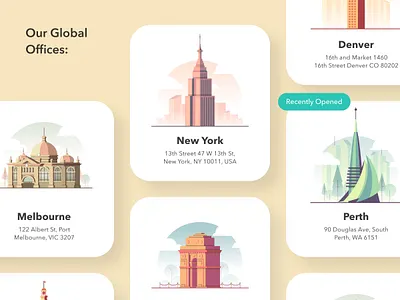 City Illustrations city city icon city illustration denver design empire state building icon illustration india india gate isometric melbourne minimal new york perth simplified ui vector