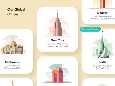 City Illustrations city city icon city illustration denver design empire state building icon illustration india india gate isometric melbourne minimal new york perth simplified ui vector