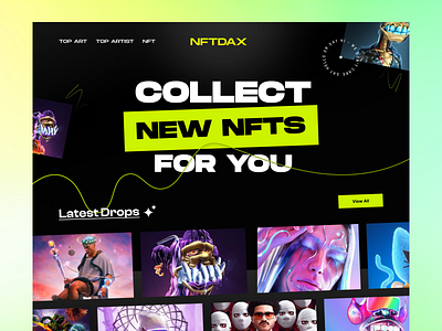 NFT Website Design didigtal art modern website nft nft marketplace nft ui nft web ui web design