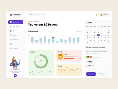Onlineowl - LMS Web Application animation creative data visualization e learning edtech educational learning platform online class online course online education online learning saas saas application school skillshare teaching web app web application web software webapp