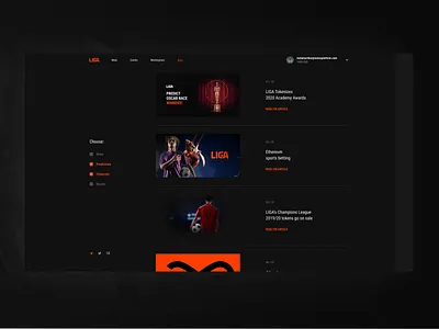 LIGA Blog Desktop ui ui design ux ux design web design