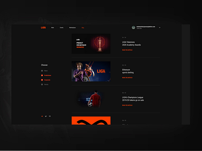 LIGA Blog Desktop ui ui design ux ux design web design