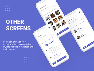 saloon finder app - cutzo app booking figma photos review salon saloon services stylist ui uidesign