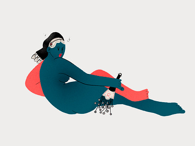 Grande odalisque fan art characterdesign classic paintings fan art flat design girl illustration masterpiece minimalistic procreate drawing stylized