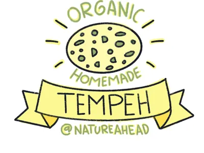 Organic tempeh logo procreate soy soybeans tempe tempeh vegan vegan food