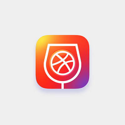 hello dribbble app icon branding colorful app icon dribbble dribbble invite dribbble wine flat icon hellodribbble illustration logo minimal vector web wine app icon