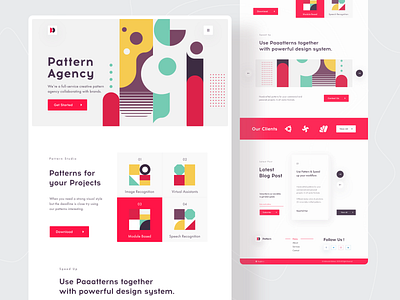 Pattern Agency Landing Page 2020 trend concept creative dribbble best shot landing page design landingpage pattern pattern agency pattern design redesign ui ui ux uidesign web web design web ui webdesign website website concept website design