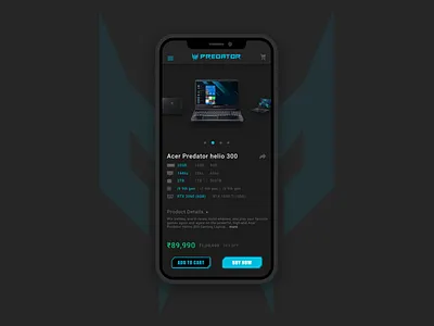 Acer Predator eCommerce Mobile App acer adobexd android animation app design predator typography ui uidesign ux uxdesign vector