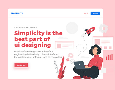 Simplicity Banner art banner bannerdesign branding design illustration simple typography ui uiux uiuxdesign ux vector website website design